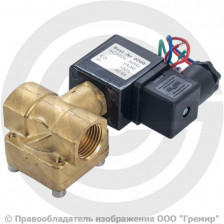 Клапан электромагнитный латунный обратного действия открытый Ду-10 (3/8") Ру-16 ВР (ВН) 220AC NK-0927100K-220AC