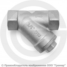 Клапан обратный Y-тип нержавеющий AISI 316 Ду-20 (3/4") Ру-63 ВР (ВН) (Т<250°С) NK-YC20/6