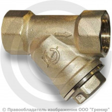 Фильтр магнитный сетчатый Y-образный латунный газ Ду-15 (1 1/2") Ру-16 ВР (ВН) (Т<50°С) ГАЛЛОП 118015