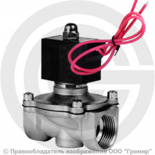 Клапан электромагнитный нержавеющий прямого действия открытый Ду-10 (3/8") Ру-10 ВР (ВН) 220AC NK-2W-040-10KB-220VAC