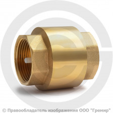 Клапан обратный осевой латунный Ду-40 (1 1/2") Ру-16 ВР (ВН) (Т<100°С) шток пластик Китай