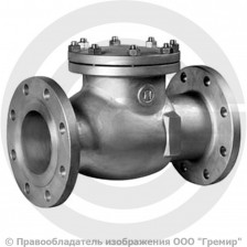 Клапан обратный поворотный стальной фланцевый Ду-100 Ру-25 (Т<425°С) 19лс76нж ЧАЗ