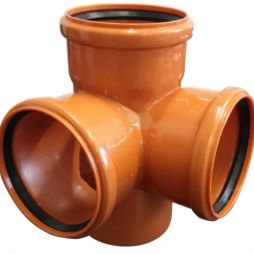 Крестовина PP-B двухплоскостная коричневая Дн 110-110-110 87гр б/нап в/к RTP (РосТурПласт)