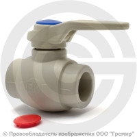Кран PP-R Дн 20 полнопроходной внутренняя пайка серый Pro Aqua Prime