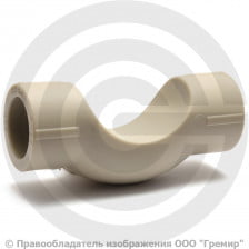 Скоба PP-R серая внутренняя пайка Дн 20 обводная с муфтами VALFEX