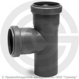 Тройник PP-H серый Дн 50-50 87гр б/нап в/к RTP (РосТурПласт) 2