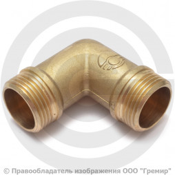 Уголок (угольник) латунный НР (НАР) Ду-25 (1") VALFEX
