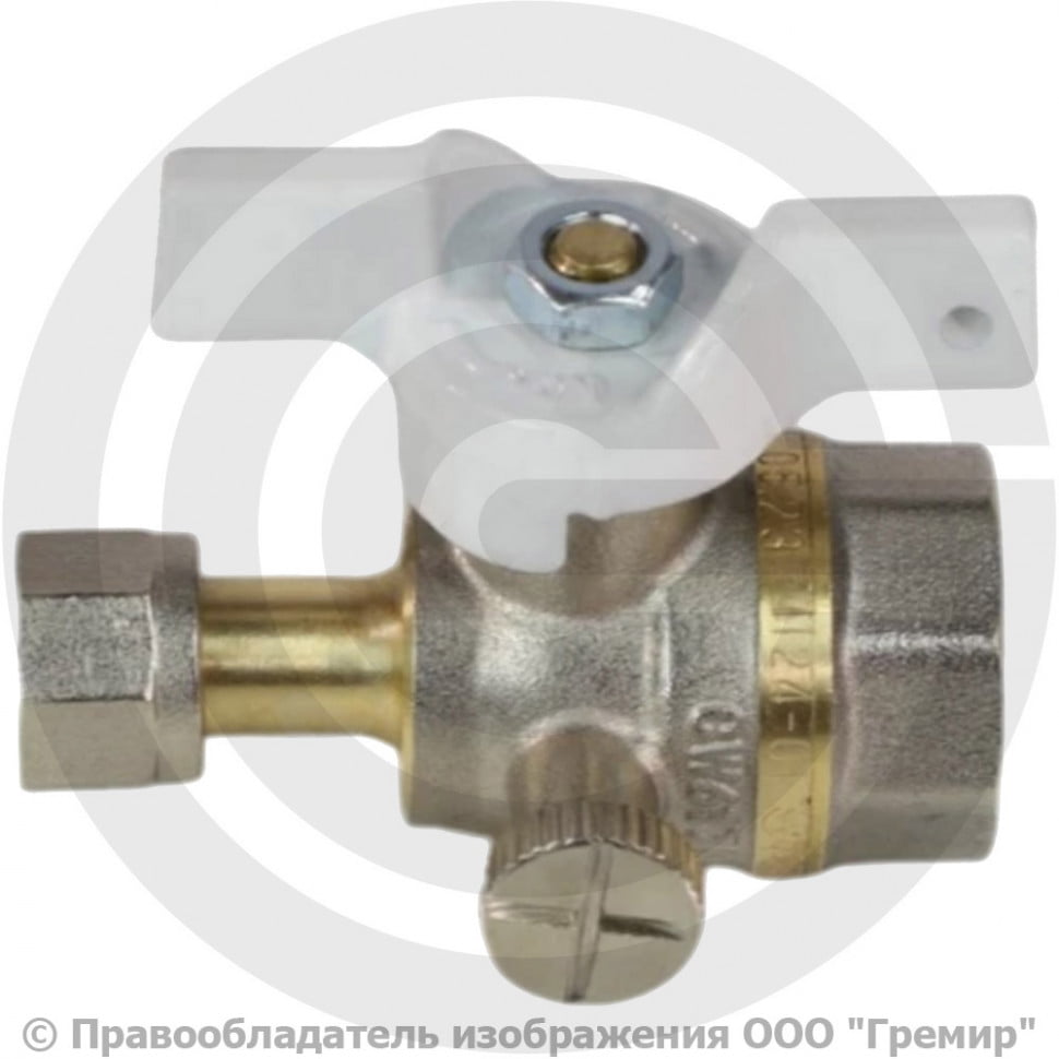 Кран трехходовой для манометра Ру-40 ВР-Накидная гайка G1/2"-G1/2" Ду ...