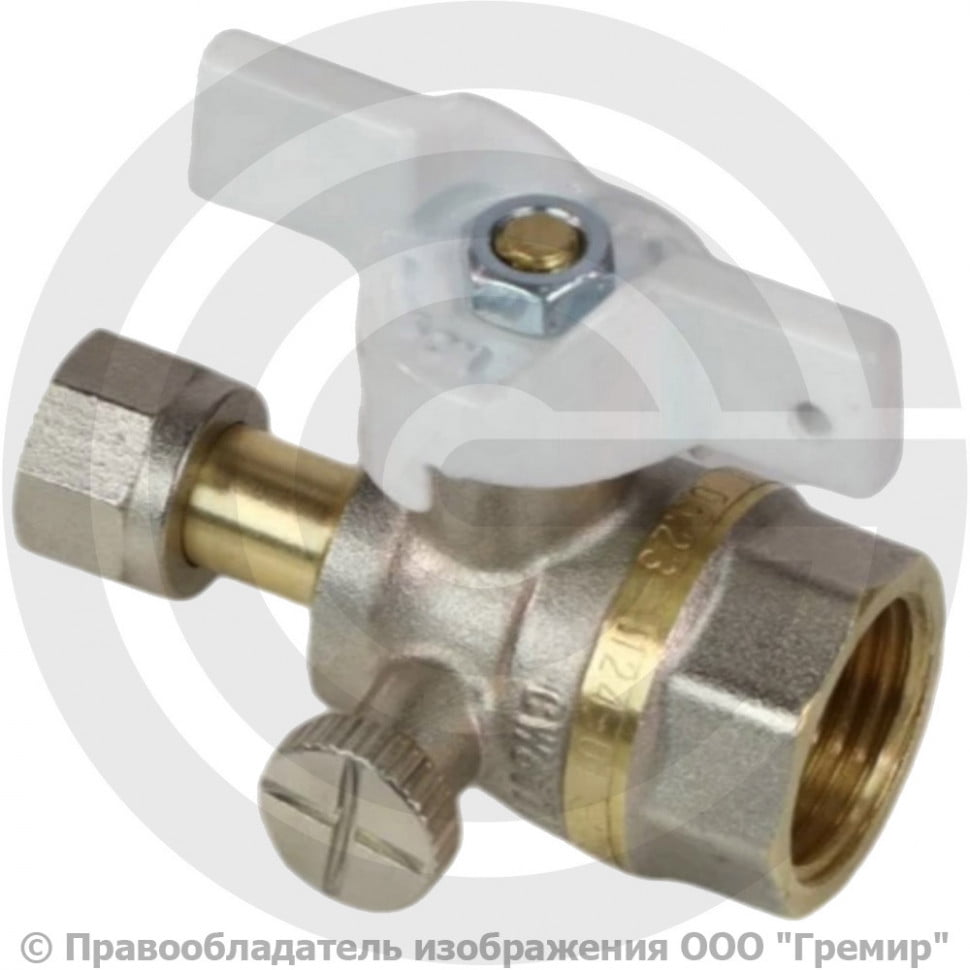 Кран трехходовой для манометра Ру-40 ВР-Накидная гайка G1/2"-G1/2" Ду ...