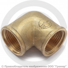 Уголок (угольник) латунный ВР (ВН) Ду-40 (1 1/2") LD