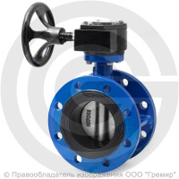 Затвор чугунный поворотный фланцевый с редуктором Ду-600 Ру-10 EPDM с чугунным диском ABRA BUV-FL226