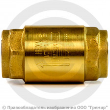 Клапан обратный осевой латунный Ду-15 (1/2") Ру-25 ВР (ВН) (Т<110°С) NRV-R Ридан