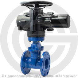 Задвижка чугунная фланцевая Ду-50 Ру-16 (Т<120°С) 30ч939р Китай с электроприводом Benarmo-А.70/24 (380 В)