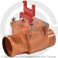Клапан PP-H обратный канализационный коричневый для НПВХ и PP-H Дн 110 в/к