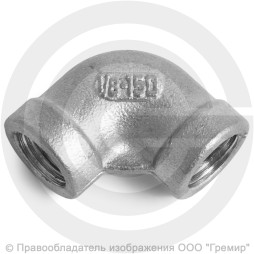 Отвод резьбовой (угольник) нержавеющий AISI 316 ВР (ВН) Ду-6 (1/8")