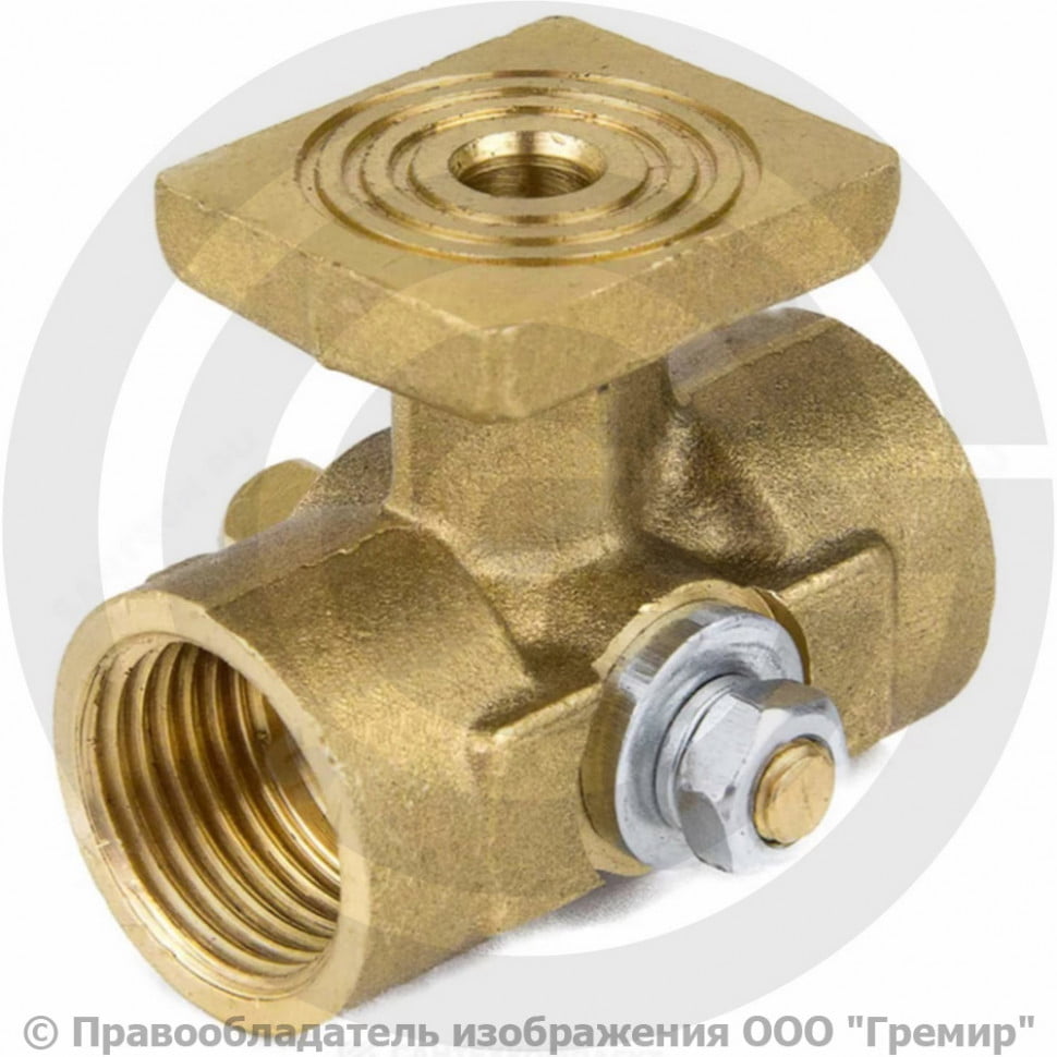 Кран трехходовой для манометра Ру-16 ВР G1/2"-М20" Ду-15 с фланцем без ...