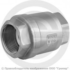 Клапан обратный осевой нержавеющий Ду-20 (3/4") Ру-40 ВР (ВН) (Т<80°С) диск нерж Benarmo