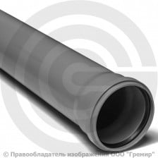 Труба PP-H канализационная серая Дн 110х2,7 безнапорная L=0,75м в/к VALFEX BASE