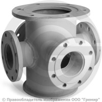 Крест с пожарной подставкой фланцевый ППКФ стальной Ду 300-250