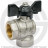 Кран латунный угловой Ду-15 (1/2&quot;) Ру-40 ВР (ВН) никель рычаг черный LD Pride 47.201.15