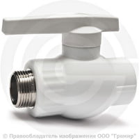 Кран PP-R Дн 20-1/2" НР (НАР) белый VALFEX