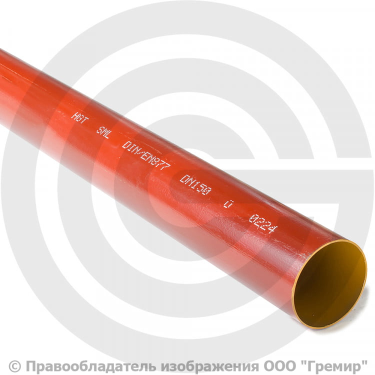Чугунная труба Ду 150 SML безраструбная длина 3м канализационная купить ...