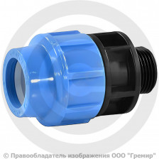 Муфта ПЭ компрессионная Дн 25-3/4" Ру-12,5 НР (НАР) Джилекс