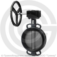 Затвор дисковый поворотный межфланцевый с редуктором Ду-200 Ру-16 NBR с нержавеющим диском Benarmo