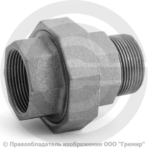 Американка прямая чугунная ВР НР (ВН-НАР) Ду 40 (1 1/2\") со склада в Москве