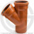 Тройник НПВХ с раструбом коричневый Дн 160-110 45гр б/нап в/к Ostendorf KGEA