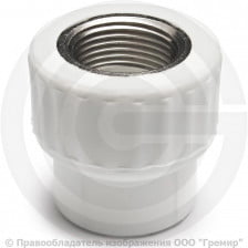Муфта PP-R комбинированная белая ВР (ВН) Дн 40-1 " Pro Aqua