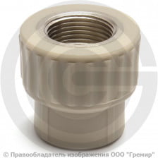 Муфта PP-R комбинированная серая ВР (ВН) Дн 20-3/4" Pro Aqua