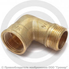 Уголок (угольник) латунный переходной ВР-НР (ВН-НАР) Ду-15 (1/2") STOUT