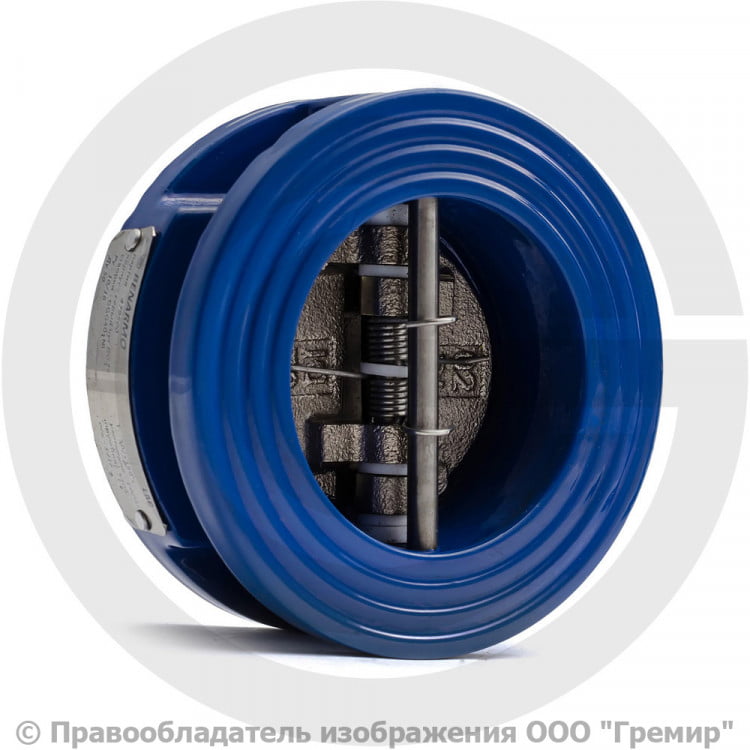 Клапан обратный двухстворчатый межфланцевый Ду-40 Ру-16 ств чугун ...