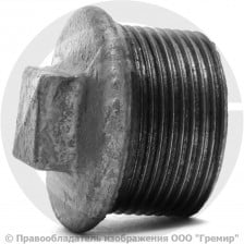 Заглушка чугунная оцинкованная НР (НАР) Ду 15 (1/2")