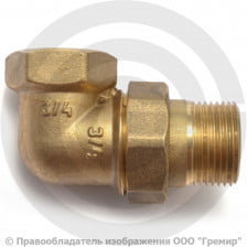 Американка (соединитель) латунная угловая ВР-НР (ВН-НАР) Ду-25 (1") VALFEX