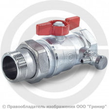 Кран латунный со спускником Ду-32 (1 1/4") Ру-35 ВР-"Американка" хром бабочка Giacomini R259DS