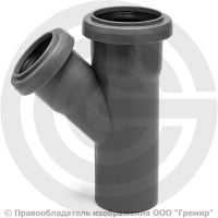 Тройник PP-H серая Дн 32-32 45гр б/нап в/к Ostendorf HT HTEA