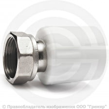 Соединитель PP-R белый с накидной гайкой Дн 20-1/2" Pro Aqua