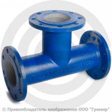 Тройник фланцевый ТФ Ду 80-80 (300-150) ВЧШГ с ЦПП цинк+AL ГОСТ ISO 2531-2012