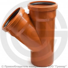 Тройник НПВХ (ПВХ) с раструбом коричневый Дн 250-250 45гр б/нап в/к Ostendorf KGEA