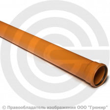 Труба НПВХ (ПВХ) канализационная рыжая Дн 110х3,2 безнапорная L=6м в/к SN8 Хемкор