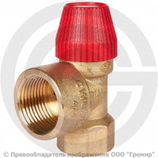 Клапан предохранительный латунный для отопления Ду-15 (G1/2"-G1/2") Рср=3бар (Т<110°С) SVS-0010 STOUT