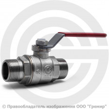 Кран латунный Ду-40 (1 1/2") Ру-16 НР (НАР) никель полнопроходной рычаг Itap Ideal 099