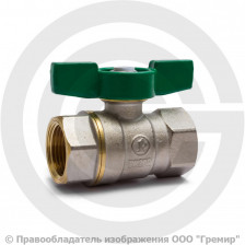 Кран латунный Ду-20 (3/4") Ру-42 ВР (ВН) хром бабочка Giacomini R251W