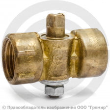 Кран трехходовой для манометра Ду-15 Ру-16 ВР (ВН) G1/2"-М20х1,5 без фланца и ручки ВИПРА КПТ 11б18бк