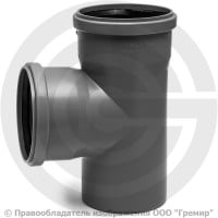 Тройник PP-H серый Дн 110-110 87гр б/нап в/к VALFEX