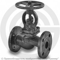 Клапан запорный чугунный фланцевый Ду-40 Ру-25 (Т<200°С) 15кч16нж Китай