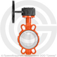 Затвор дисковый поворотный межфланцевый с редуктором Ду-50 Ру-16 PTFE с нержавеющим диском+PTFE Helver VBS-143 Затвор дисковый поворотный межфланцевый с редуктором Ду-50 Ру-16 PTFE с нержавеющим диском+PTFE Helver VBS-143