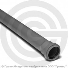 Труба PP-H канализационная серая Дн 50х1,8 безнапорная L=0,75м в/к RTP (РосТурПласт)